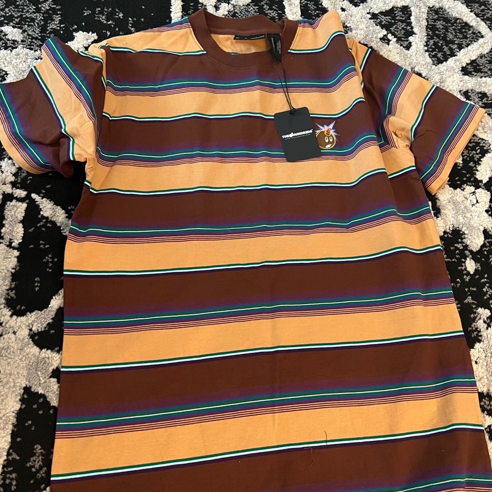 The Hundreds Striped Brown and Purple Tee